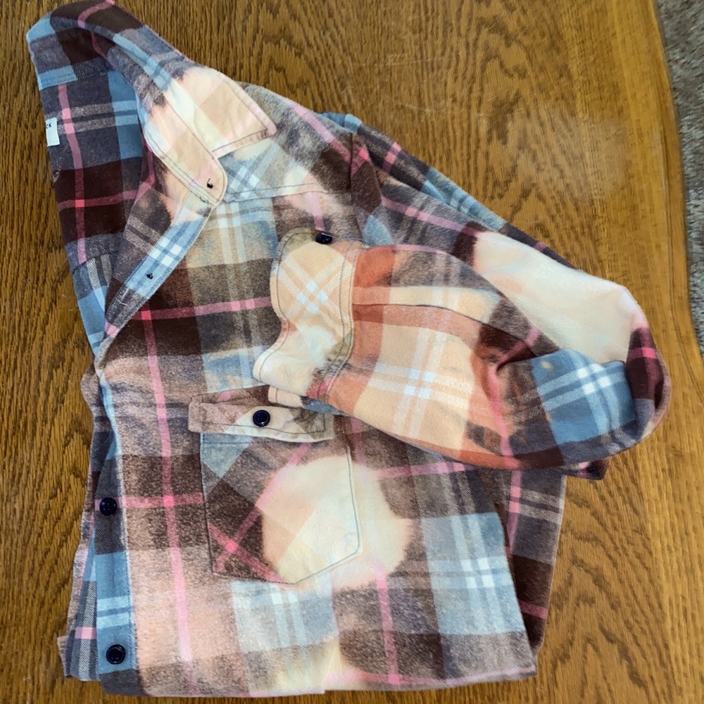 Hand distressed flannel